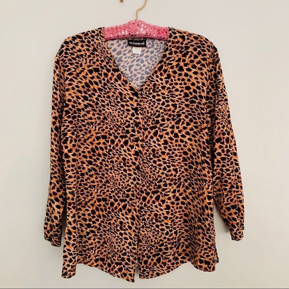 ‎Vintage Leopard Print Button Up Size Medium